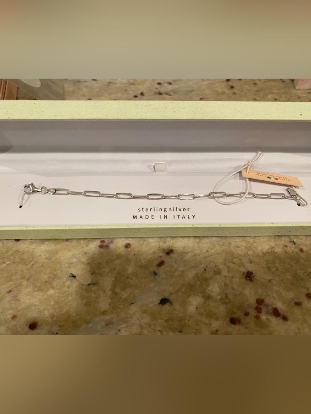 Sterling Silver & 18 KT Gold Plated Link Chain Bracelet - 7 inches NWT